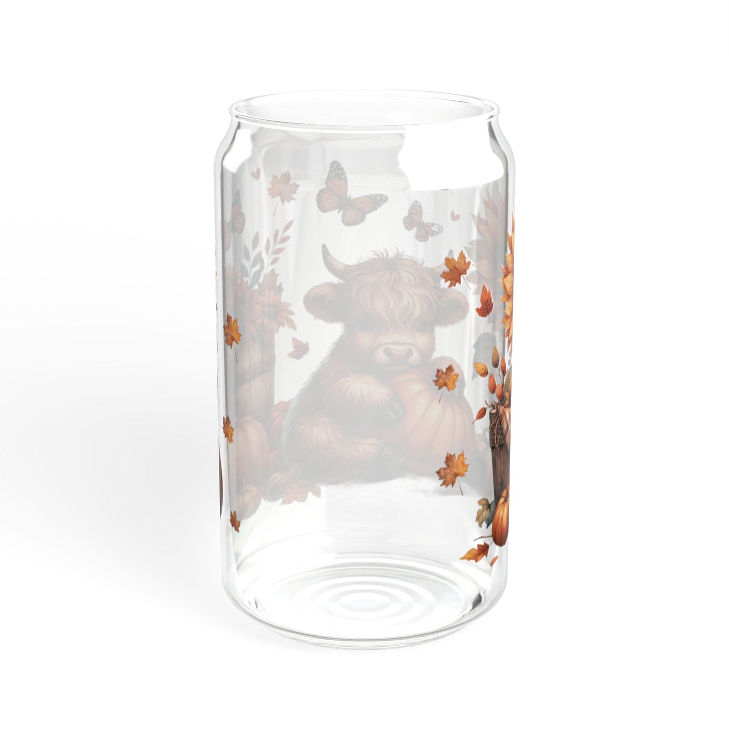 Highland Cow Sipper Glass, 16oz