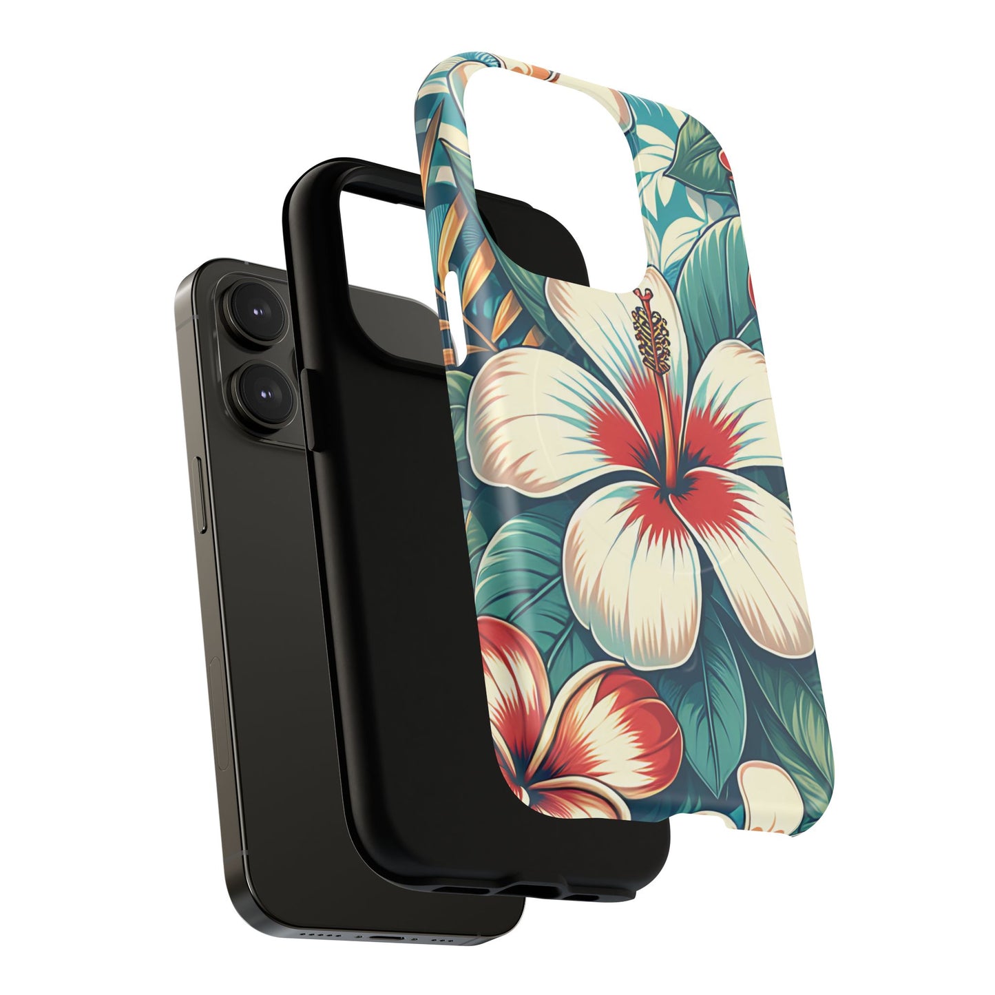 Tropical Hibiscus MagSafe® iPhone® Tough Case - Stylish Phone Protection Gift for Nature Lovers, Vibrant, Summer Vibes.