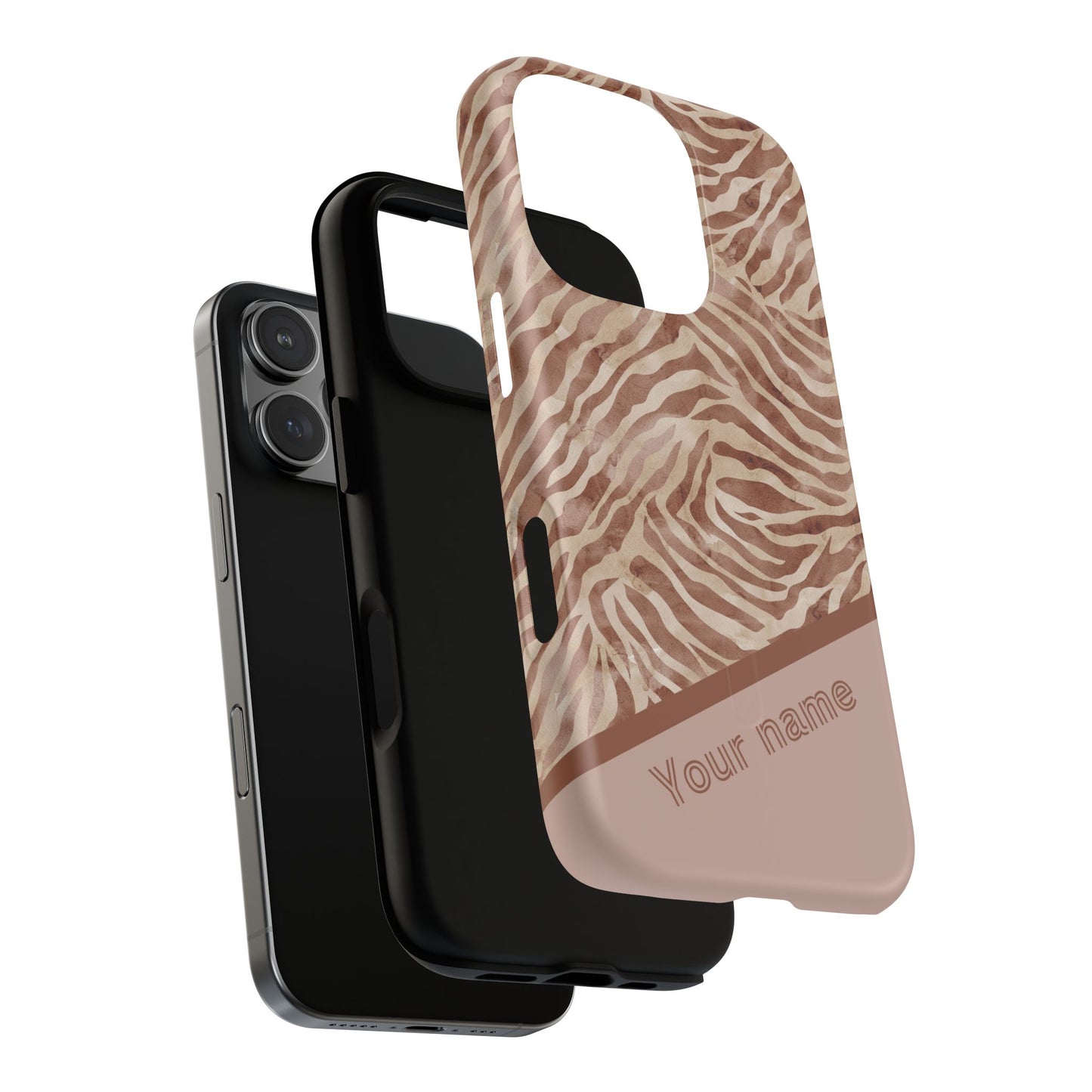 Personalized Zebra Print - Tough MagSafe® Magnetic Cases for Stylish Protection, Gifts for Wildlife Lovers, Trendy Accessories iPhone® 13, 14, iPhone 15, iPhone 16, iPhone 17, Pro, Pro Max, Plus Cases.