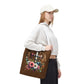 Faith and Floral Cross Heart Tote Bag