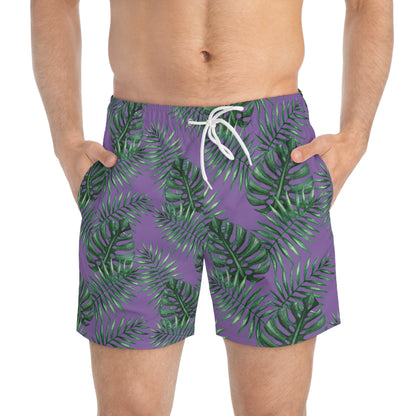 Purple Tropical Bliss Swim Trunks (AOP)