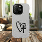 Tough Magnetic Phone Case with Heart & Cross Design, Durable Phone Cover, Unique Gift for Her, Stylish Accessory, Everyday Use