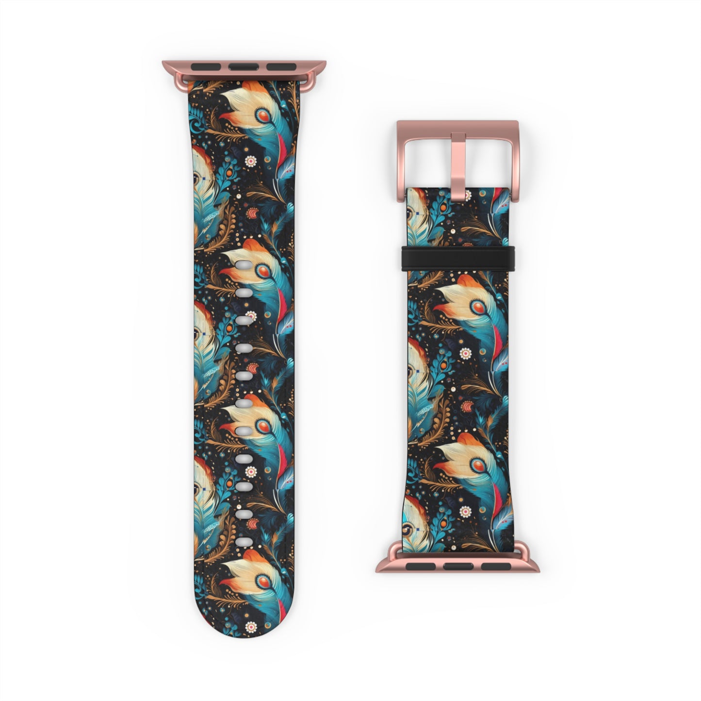 Ethereal Feathers Colorful Design Watch Band - Perfect Gift for Art Lovers,