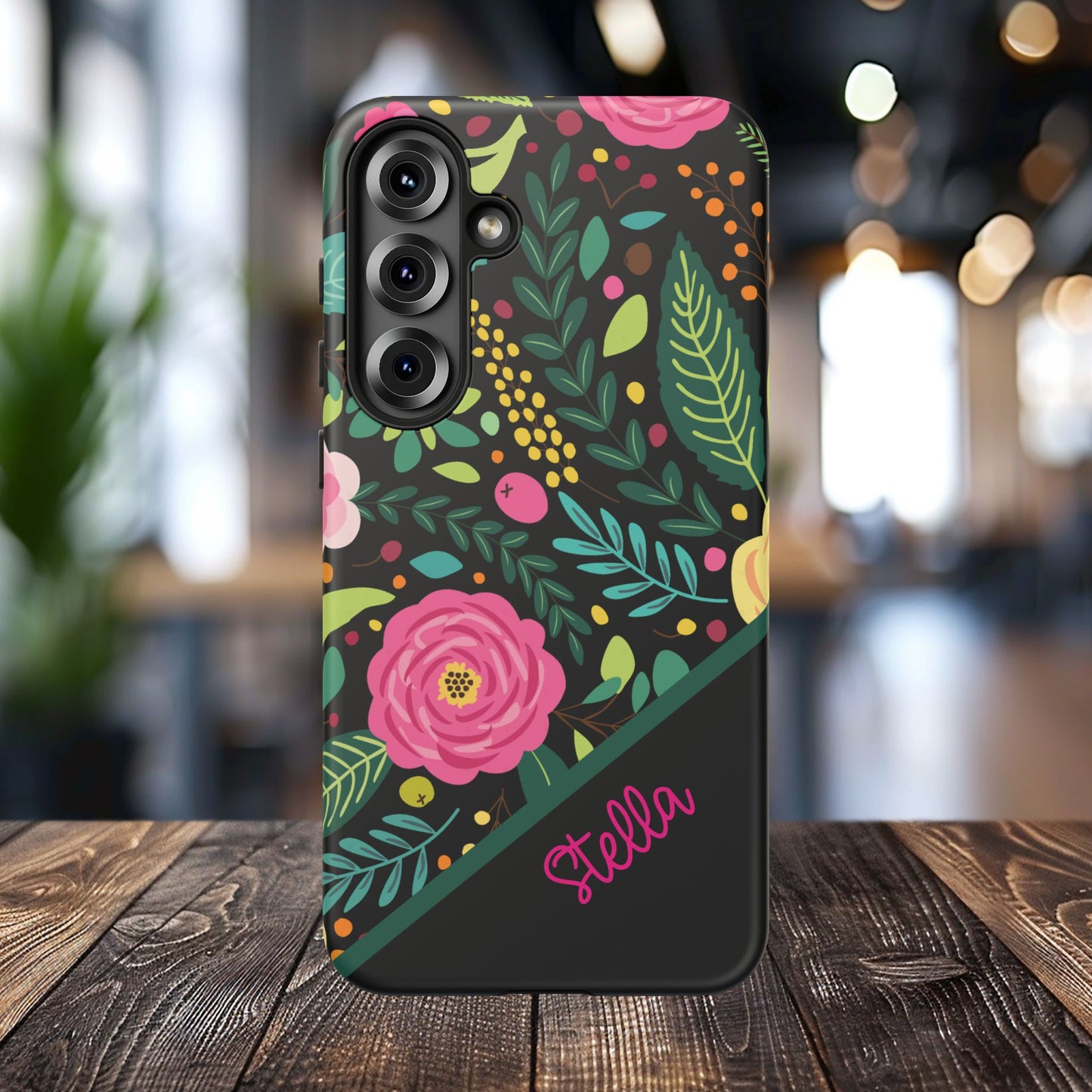 Personalized Floral Fantasy Samsung and Google Pixal Phone Case – Personalized Tough Cases with Colorful Garden Design