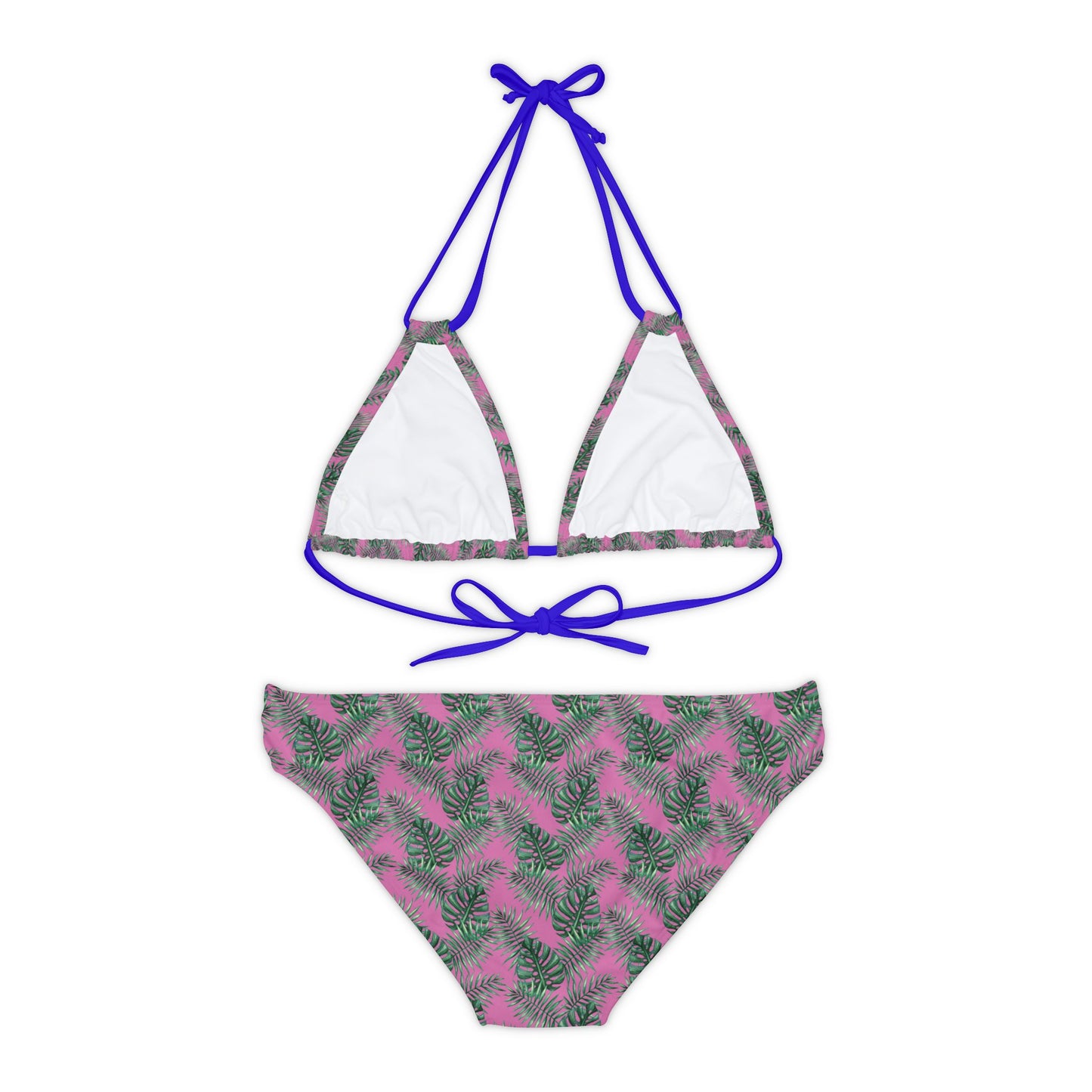 Pink Tropical Bliss Strappy Bikini Set (AOP)- (PY)