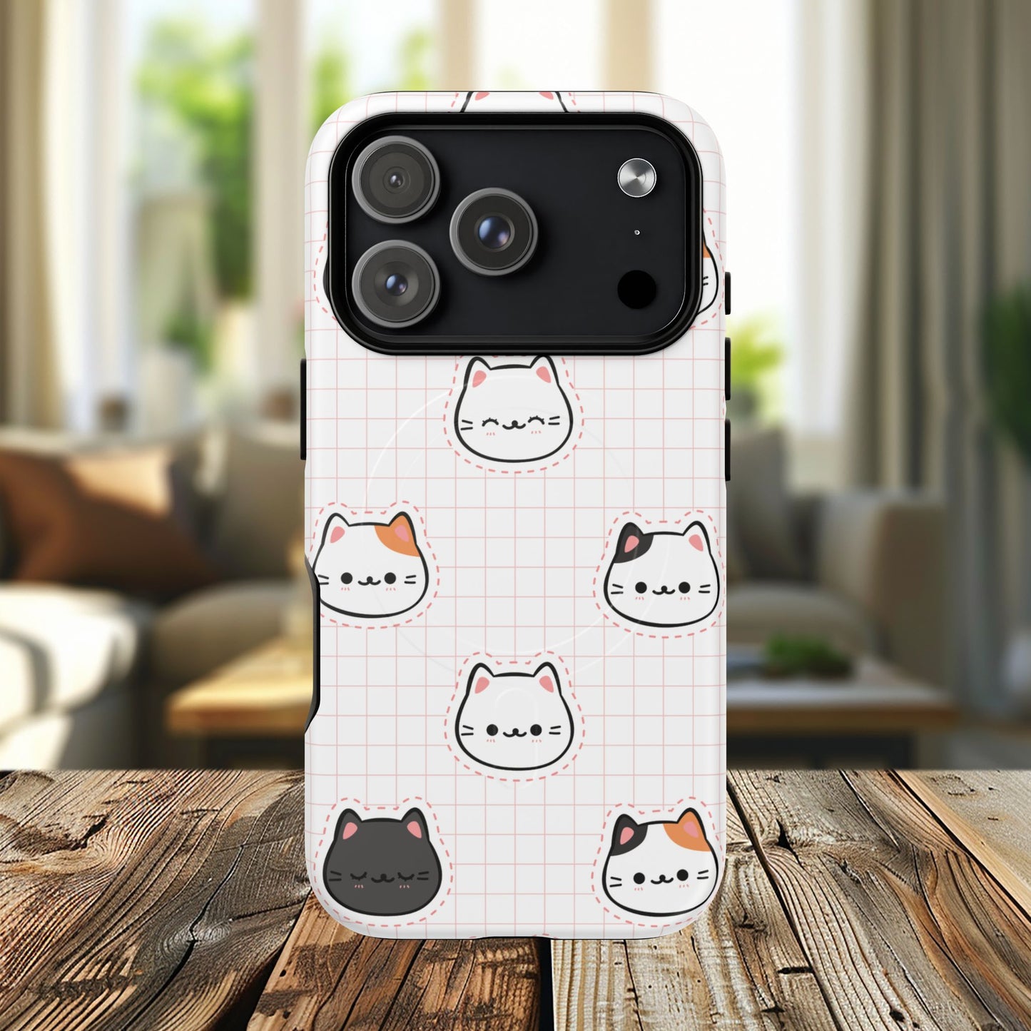 Cute Cat Tough Magnetic Case, iPhone Cover, Cat Lover Gift, Cute Cat Accessories, Pet-Themed iPhone Case