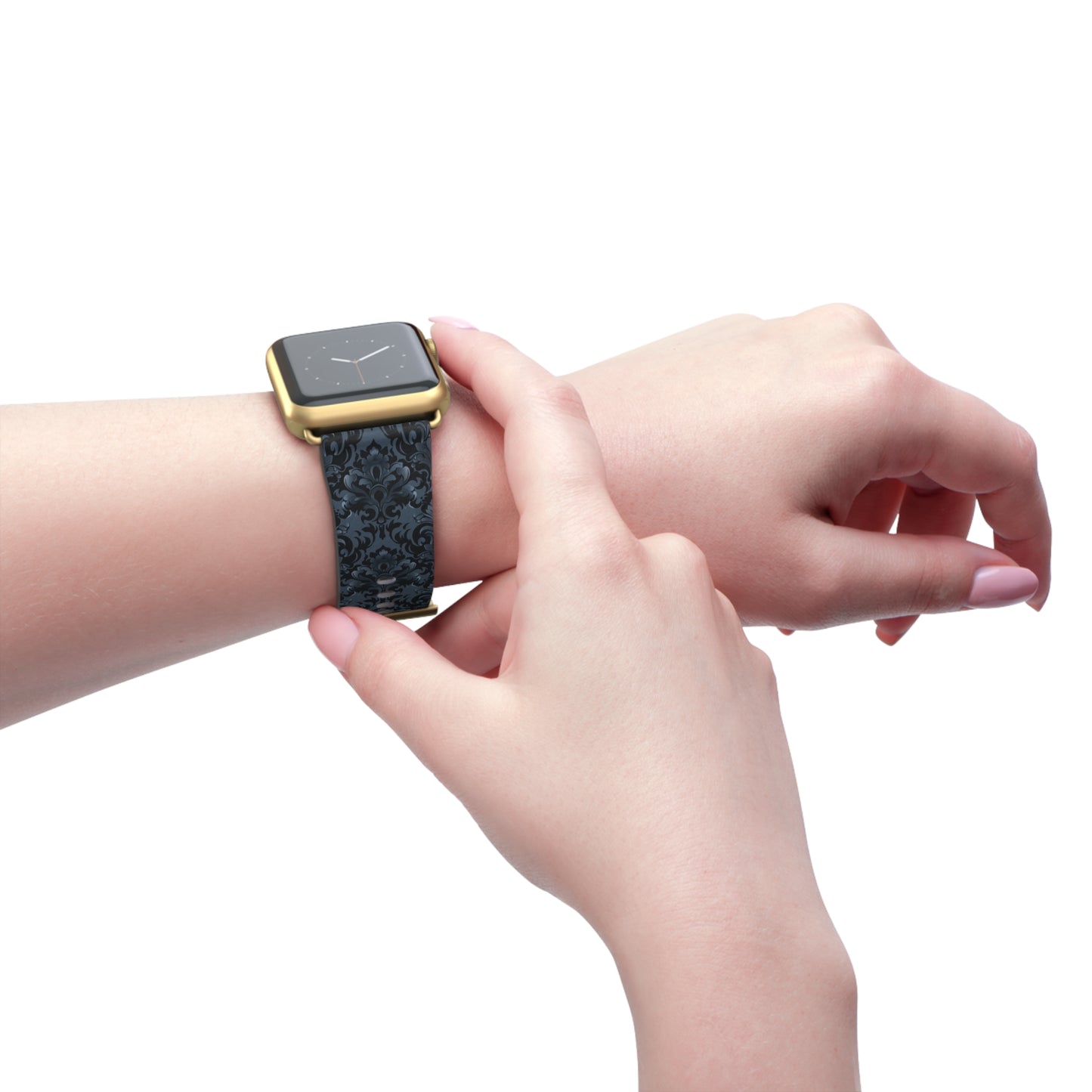 Opulent Dusk Elegant Floral Watch Band - Stylish Accessory for Daily Wear.