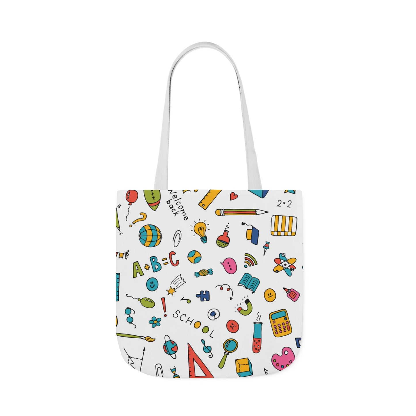 Personalized Classroom Couture Composition Book Inspired Canvas Tote Bag with Colorful Straps, Cute School Bag, Eco-Friendly Tote, Back to School Shopping Bag, Teacher Gift Idea
