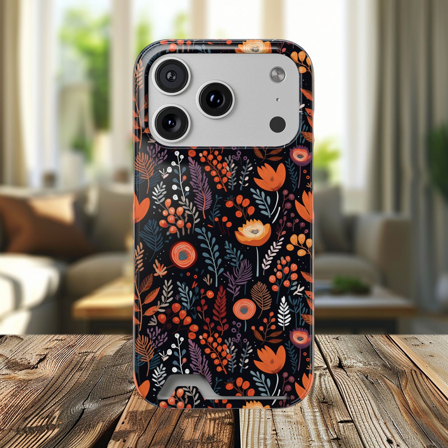Autumn Bloom Samsung and iPhone Case With Card Holder