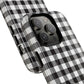Black and White Gingham Phone Case, Tough Magnetic Cases, Stylish Phone Cover, Gift for Her, Trendy Phone Accessory, Checkered Print