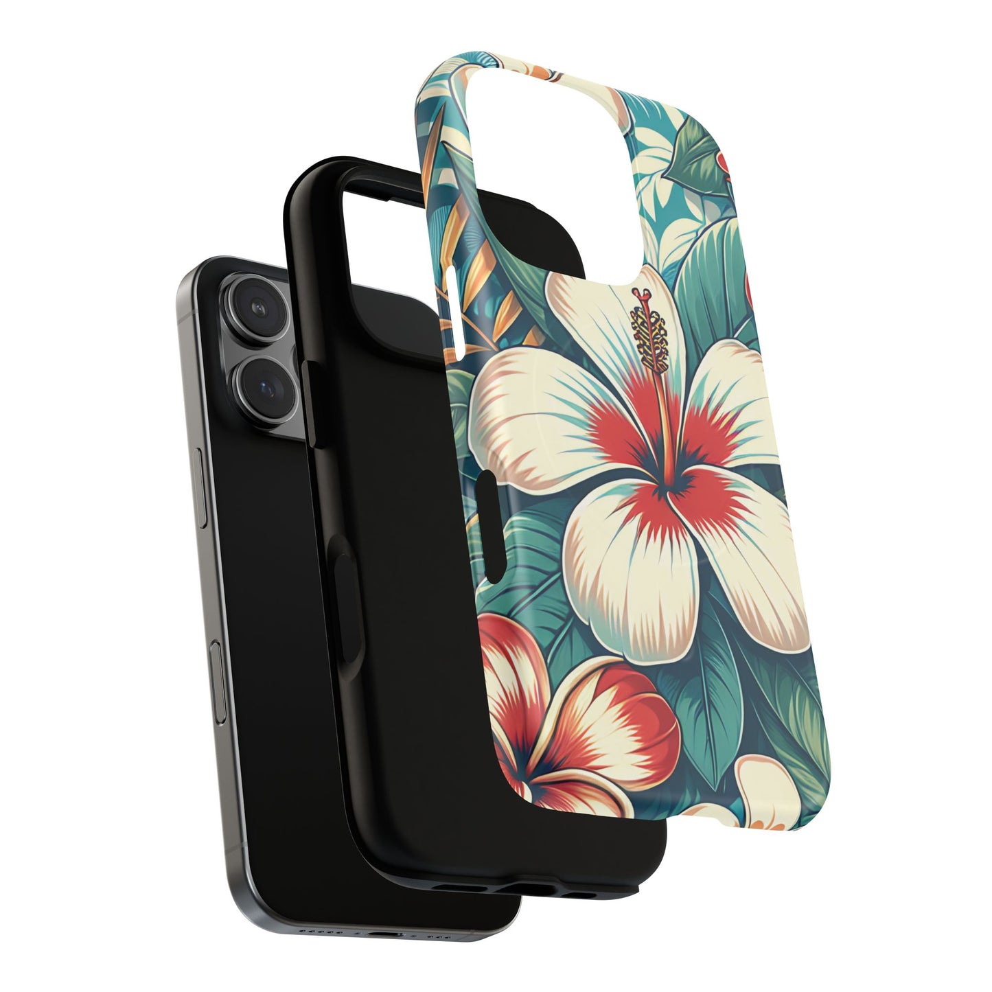 Tropical Hibiscus MagSafe® iPhone® Tough Case - Stylish Phone Protection Gift for Nature Lovers, Vibrant, Summer Vibes.