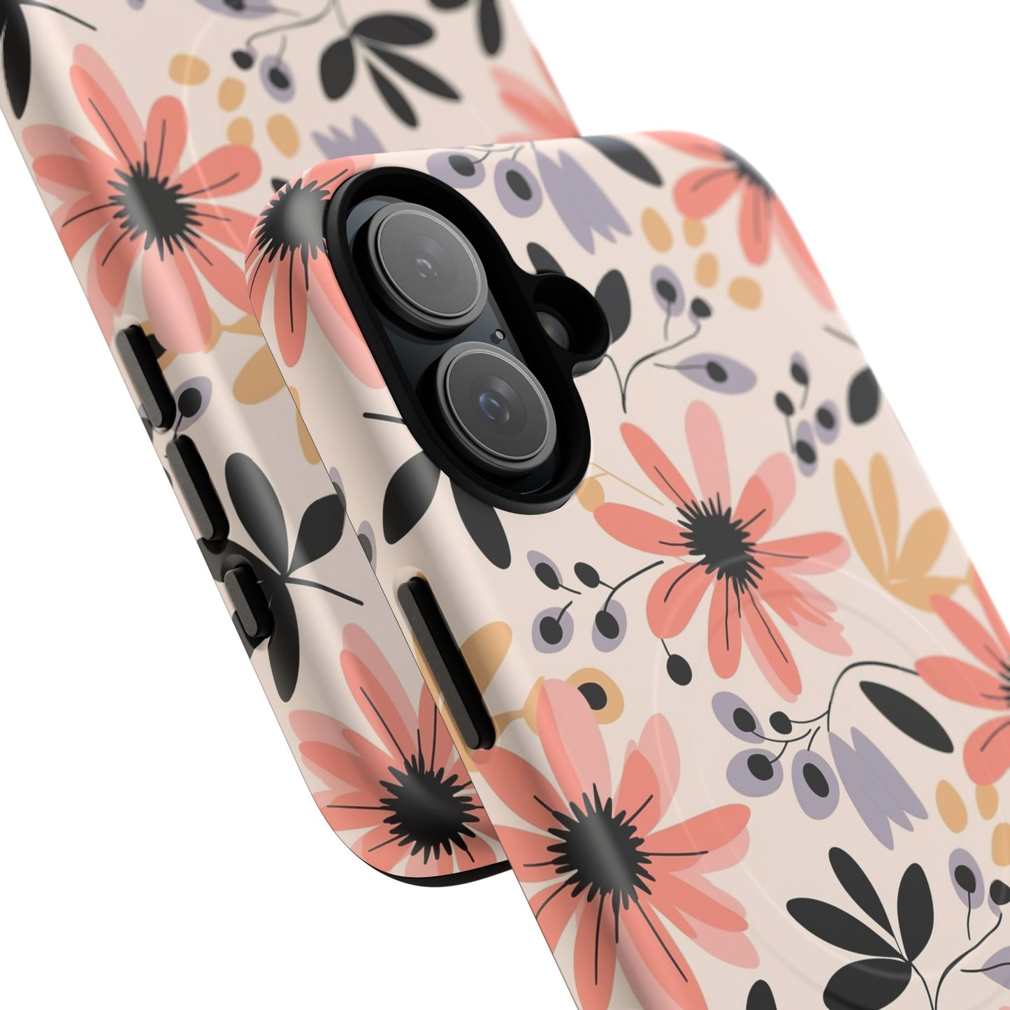 Stylish Soft Petal Noir iPhone Case, Floral iPhone Accessory for Her, Tough iPhone Magnetic Cases, Trendy iPhone Cover, Gift for Friends, Summer Vibes