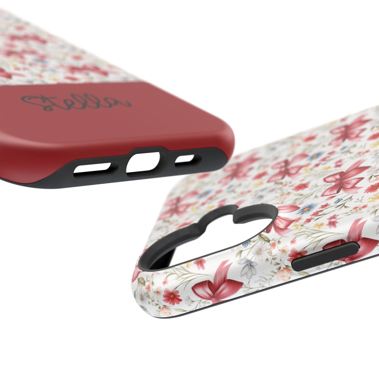 Personalized Rosette Coquette Floral Bow iPhone and Samsung Impact-Resistant Case — Custom Name Case