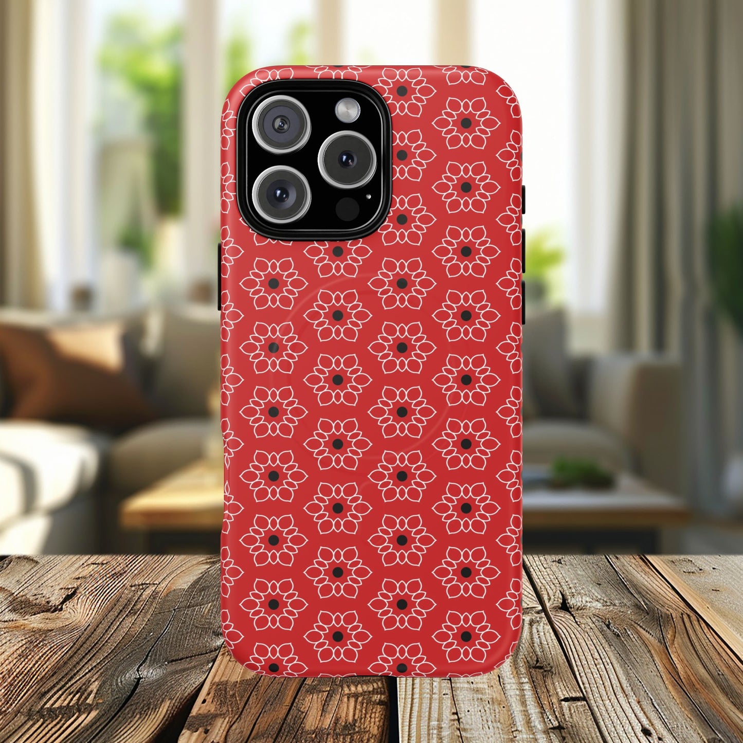 Stylish Geometric Magnetic iPhone Cases, Floral iPhone Cover, Durable Smartphone Cases, Trendy Accessories, Gift for Her