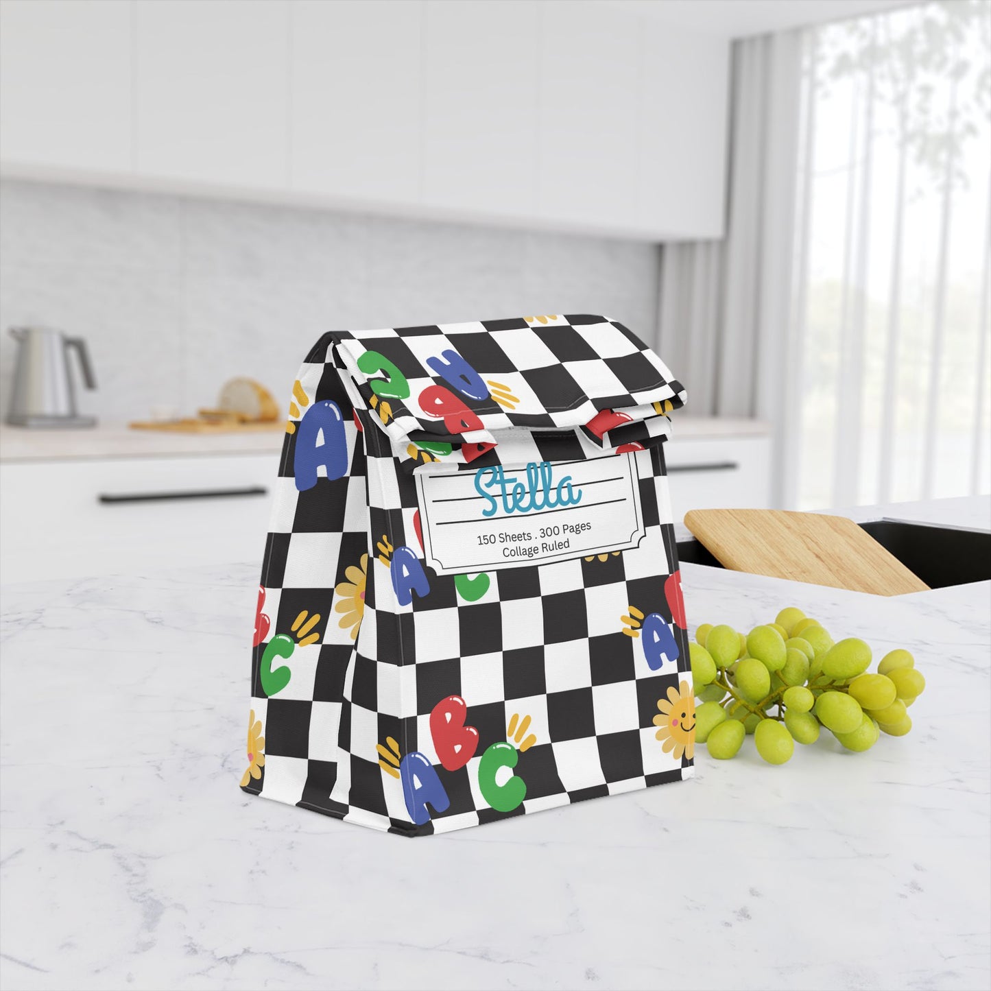 Custom Schoolyard Chic Composition Book Inspired Stylish Polyester Lunch Box for Kids - Perfect for School, Picnics, or Snacks | Personalized ABC Design, Back to School, Family [...]
