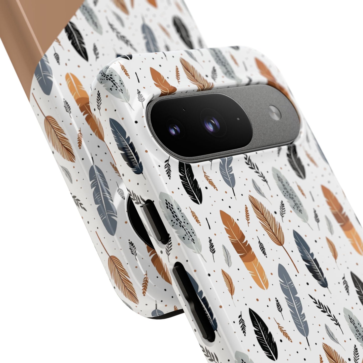 Personalized Whispering Feathers Tough Case — Dark Feather Protective Phone Case for Samsung & Google