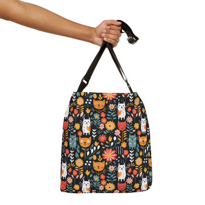 Whimsical Feline Garden Adjustable Tote Bag (AOP)