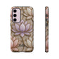 Personalized Lotus Floral Stained Glass Effect Tough Phone Case