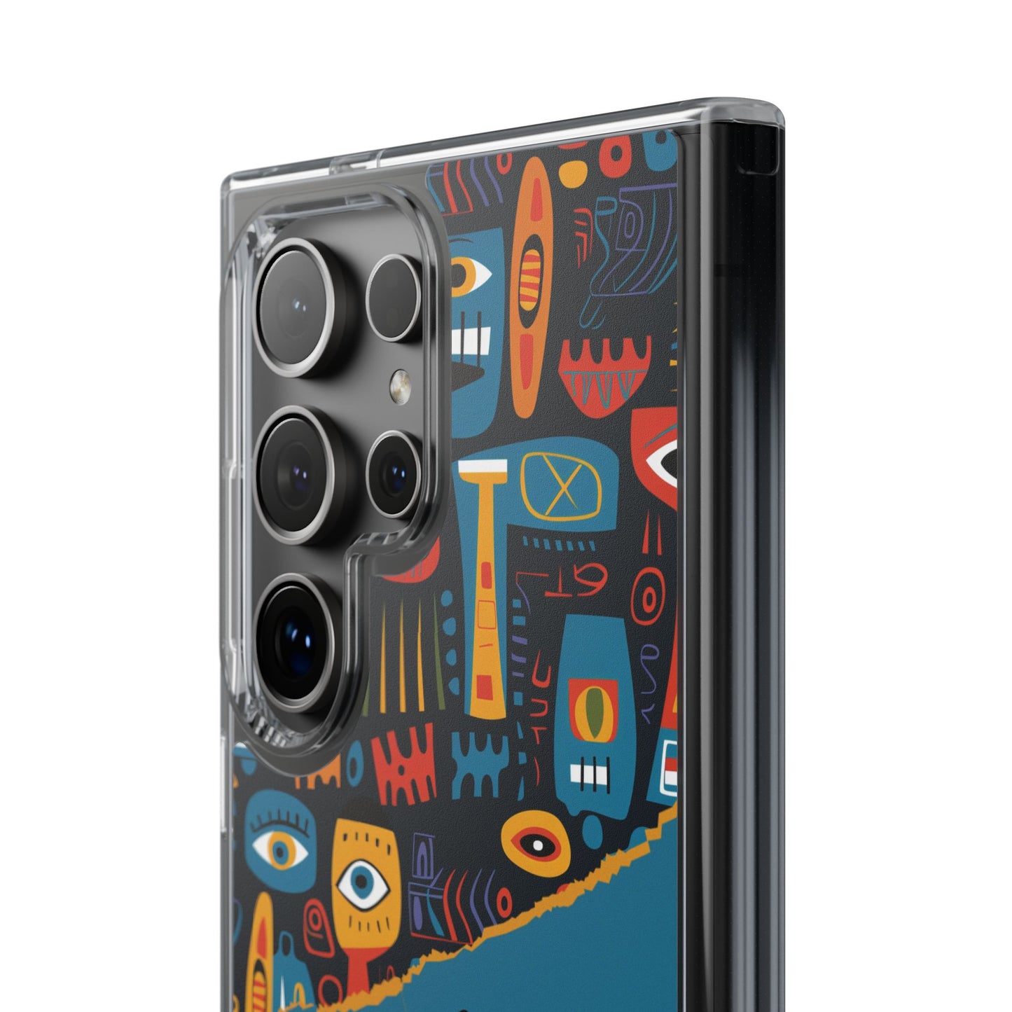 Phone Case — Colorful Abstract Faces Clear Impact-Resistant Case