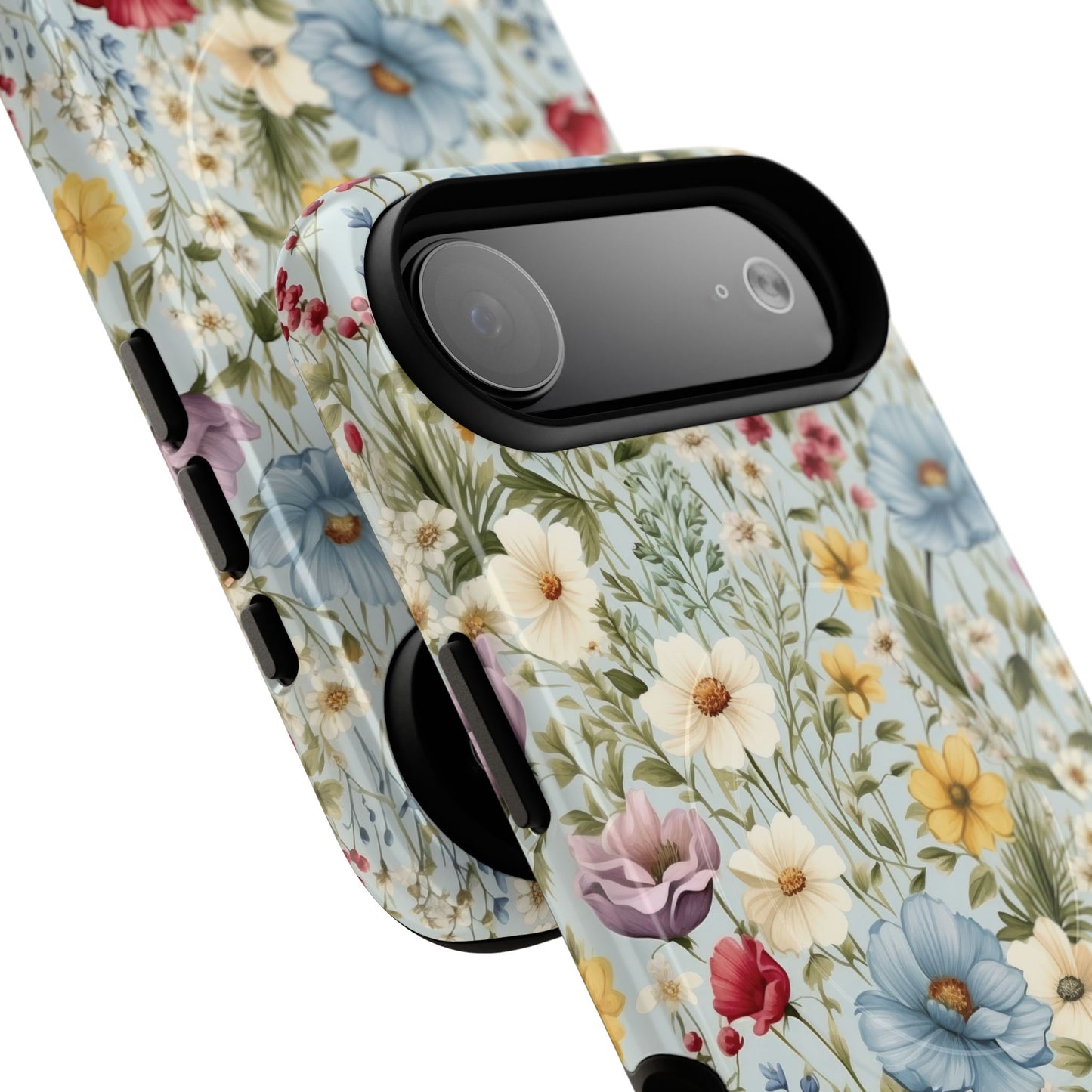 Meadow Whispers Tough iPhone Magnetic Case, Durable iPhone Protection, MagSafe Compatibility Phone Gift for Her, Spring Vibes, Modern Floral Design, Unique Gift Idea