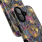 Chromatic Bloom Tough iPhone Magnetic Case, Tough iPhone Cover, Floral iPhone Accessory, Birthday Gift, Elegant Tech Decor, MagSafe Stained Glass Pattern.