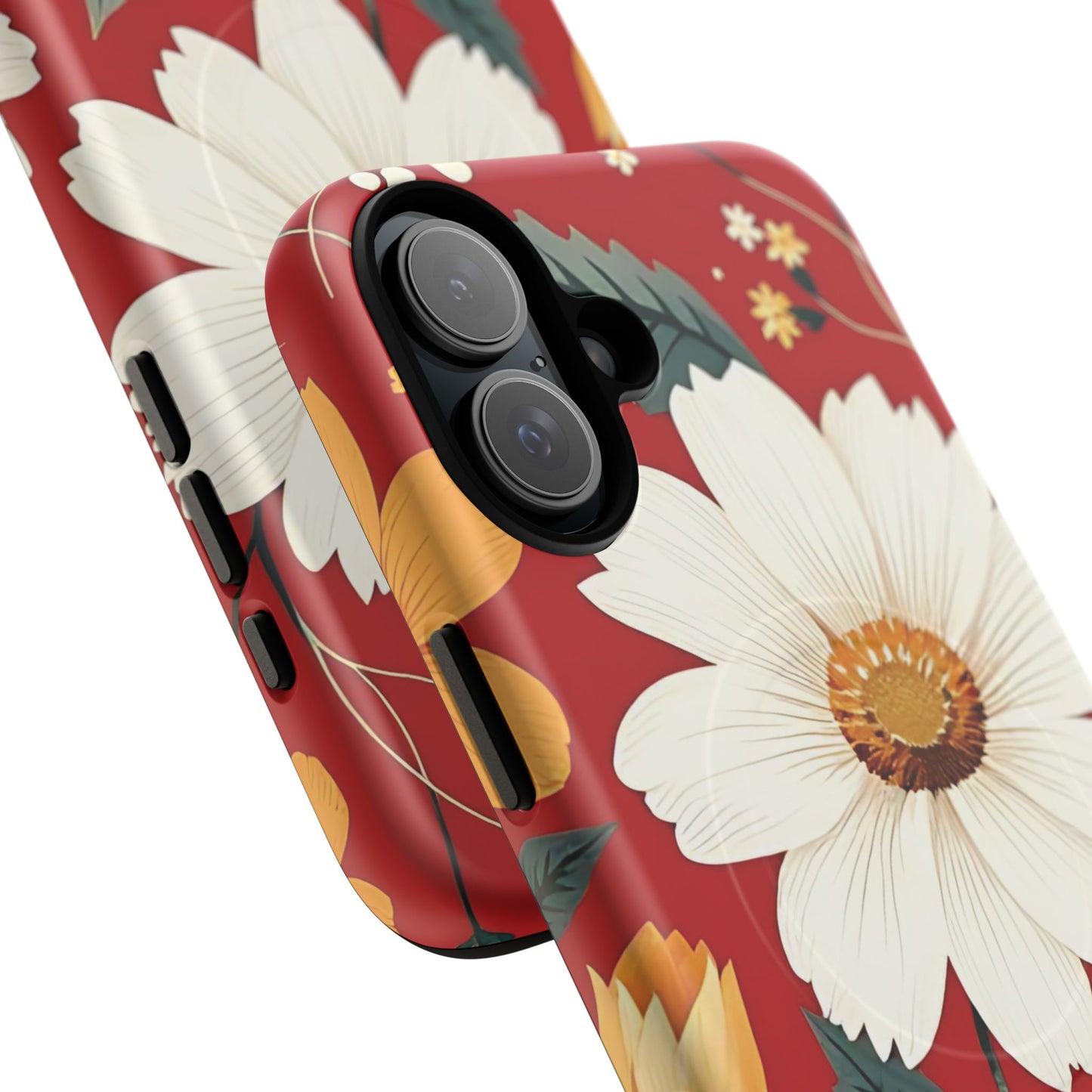 Floral Fusion Tough Magnetic Phone Case | Flower Design, Durable Protective Cover, Gift for Her, Spring Style, Unique Phone Accessory.