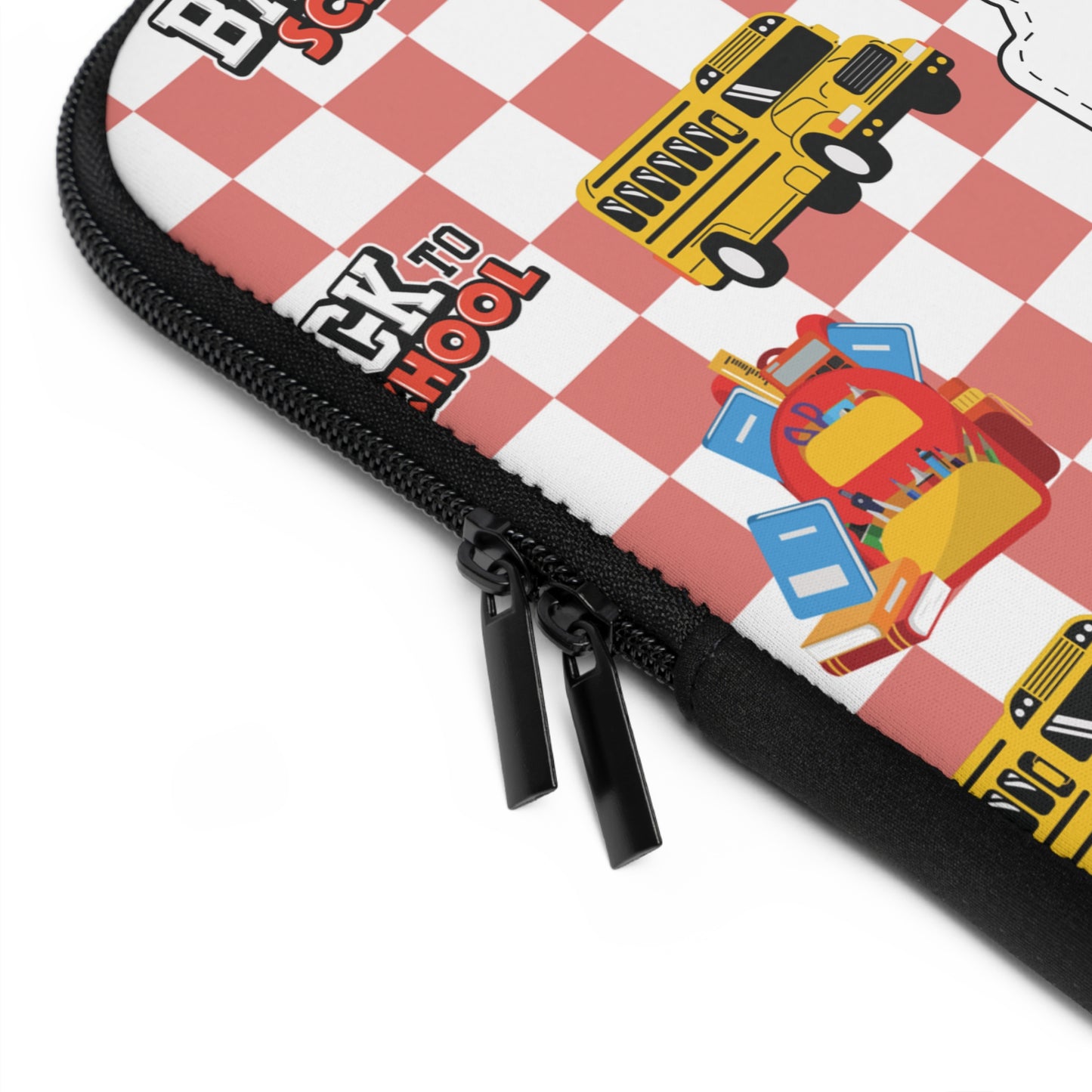 Personalized Red SchoolYard Chic Laptop Sleeve with Composition Book Inspired Design, Customizable Tech Case, School Supplies, Gift for Students, College Essentials, Back to School