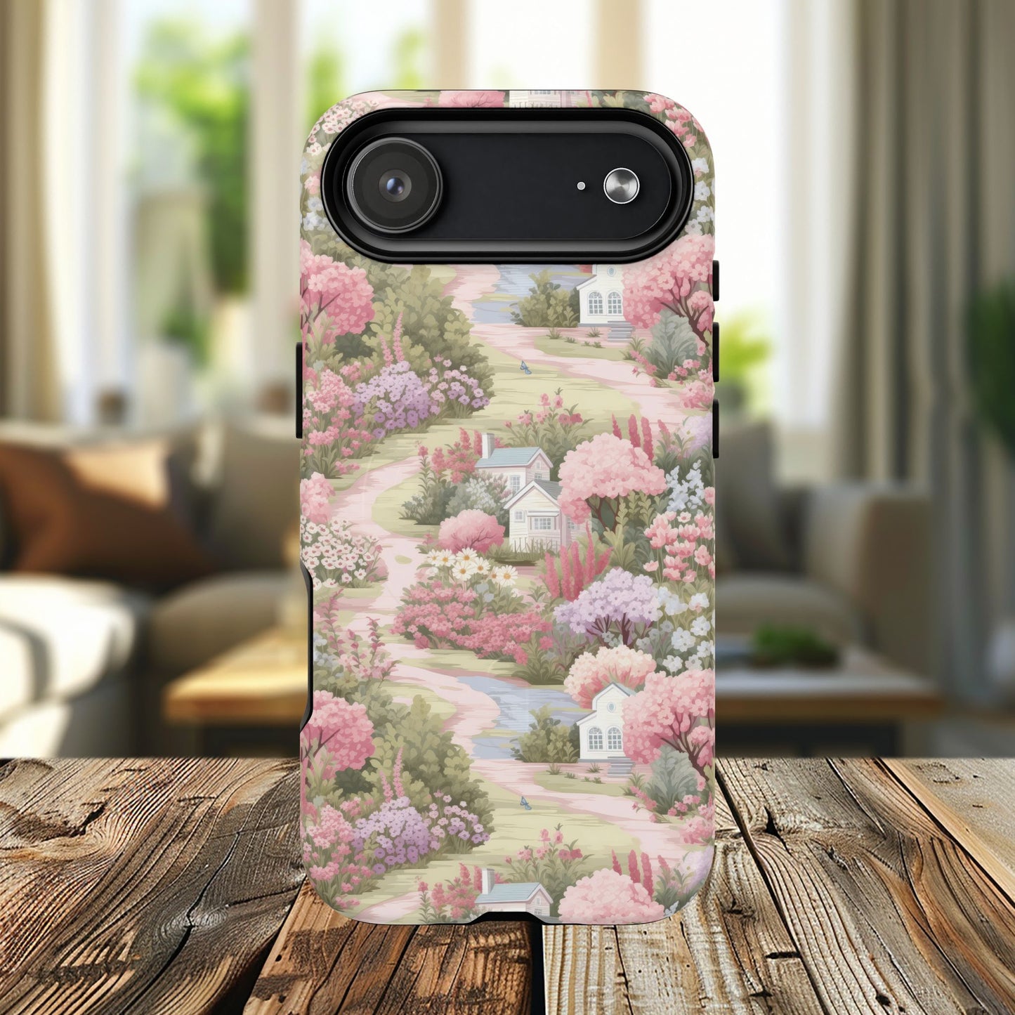 Whispers of Spring Lane Tough iPhone Magnetic Case, Floral iPhone Protection, Gift for Nature Lovers, Spring Accents, Durable Design, Customizable iPhone Cases