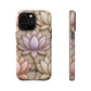 Personalized Lotus Floral Stained Glass Effect Tough Phone Case