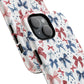 Patriotic Coquette Tough iPhone Magnetic Case, Stylish Gift for Her, Summer Celebrations, Cute Bow Design