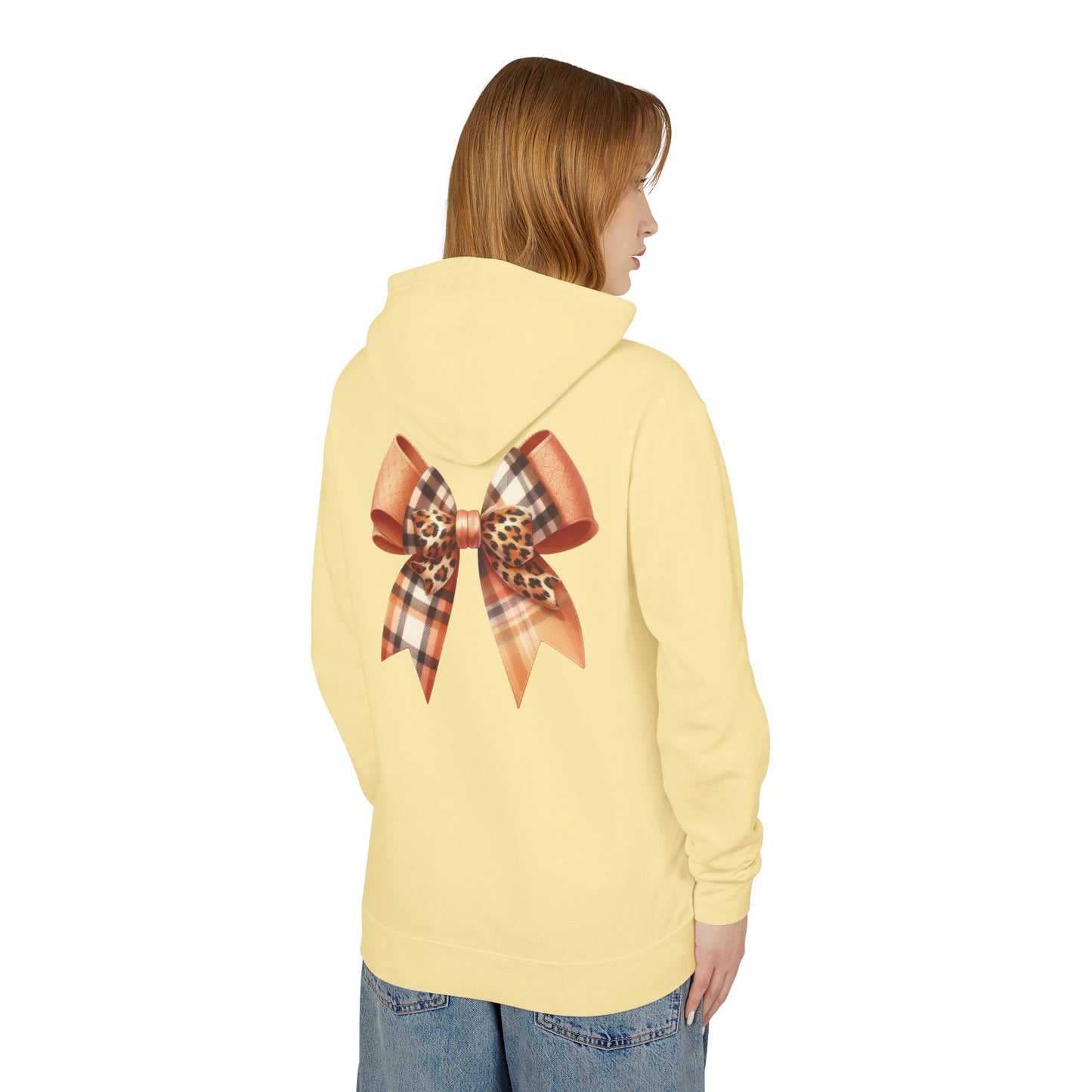 Autumn Highland Cow Charm Lightweight Hooded Sweatshirt