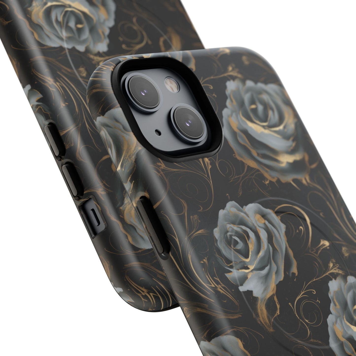 Midnight Bloom Tough iPhone Magnetic Cases,  iPhone 14, iPhone 15, iPhone 16, Pro, Pro Max, Plus MagSafe Case, Protective Tech Accessories, Gift for Her, Floral Design