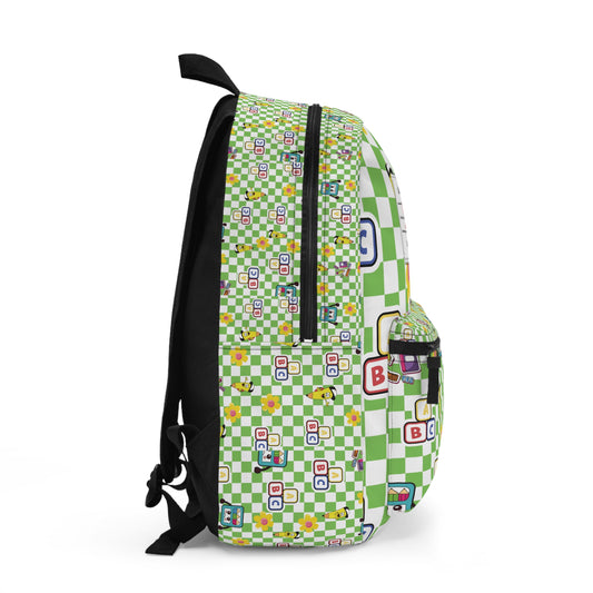 Personalized Green SchoolYard Chic Composition Book Inspired Backpack for Students, Fun School Bag, Back to School Essentials, Notebook Print Backpack, College Student Gift