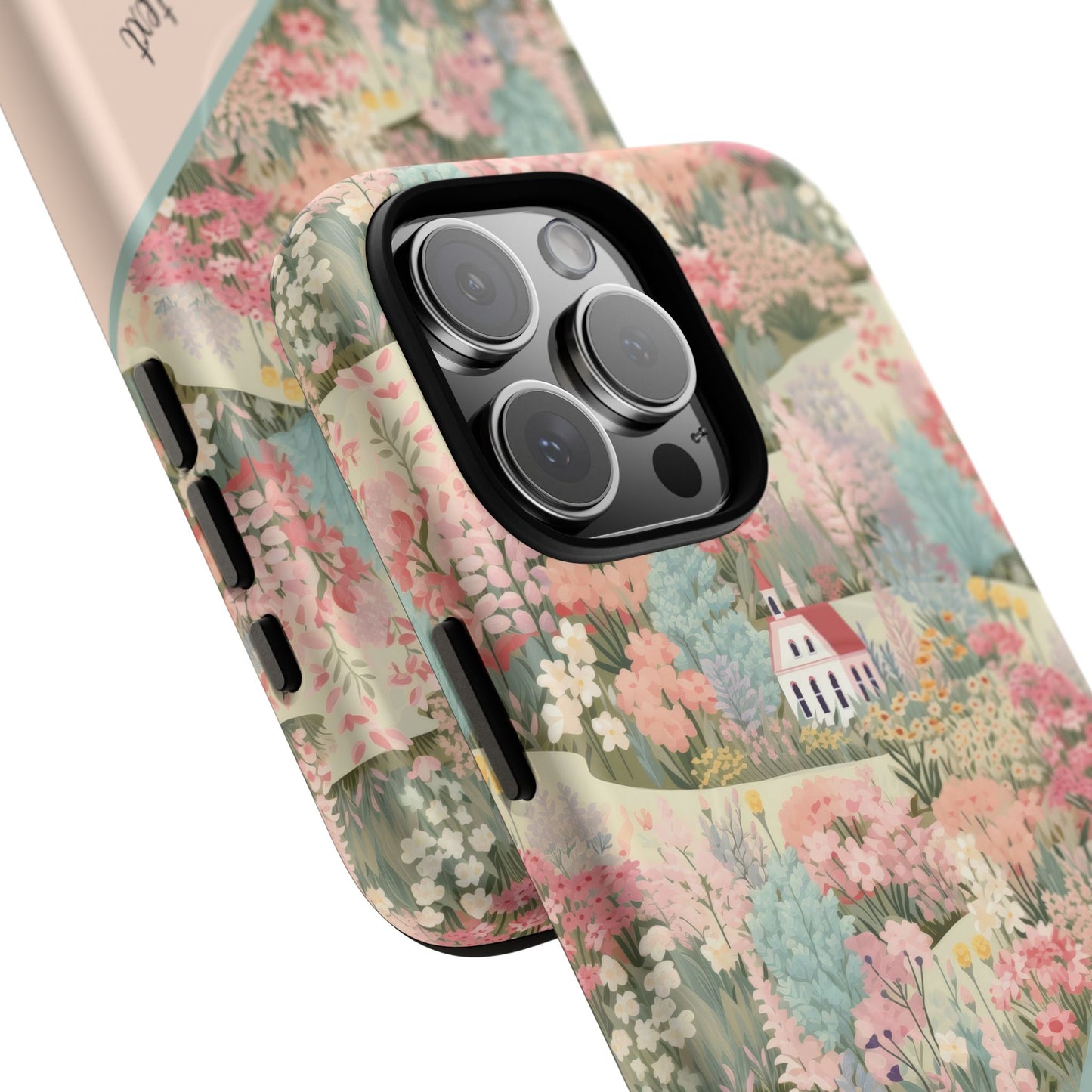 Blush Bloom Village Tough Magnetic MagSafe®Case, Durable Protection, Unique Gift for Nature Lovers,  iPhone® 13, 14, 15, 16, 17, Pro, Pro Max, Plus Cases.
