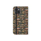 Book Stack Floral Flip iPhone and Samsung Phone Case — Vintage Library Wallet Cover.