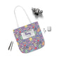 Personalized Purple Doodle Daydream Composition Book Inspired Canvas Tote Bag with Colorful Straps, Cute School Bag, Eco-Friendly Tote, Back to School Shopping Bag, Teacher Gift Idea