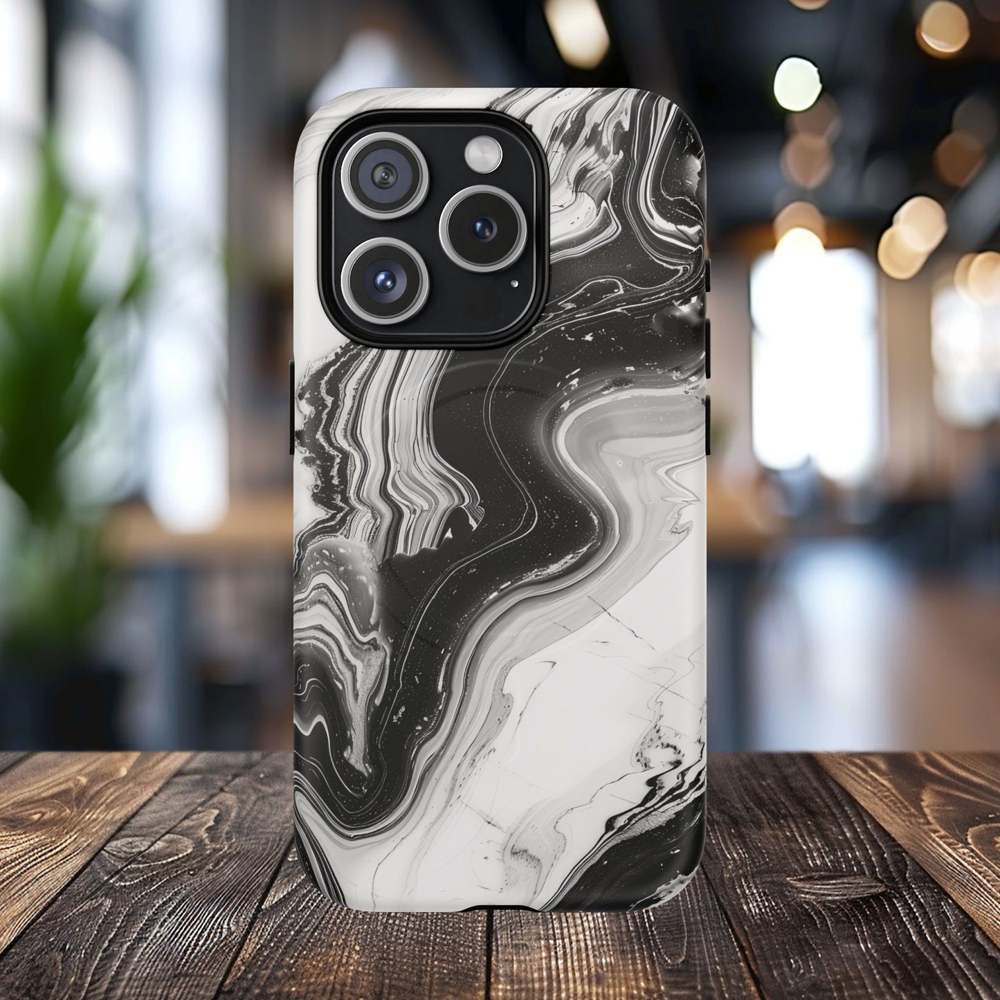 Black Marble Magnetic iPhone Case for Tough Protection, Stylish iPhone Mobile Accessory, Fashionable Gift, Unique Marble iPhone Design, Durable Smartphone Cover