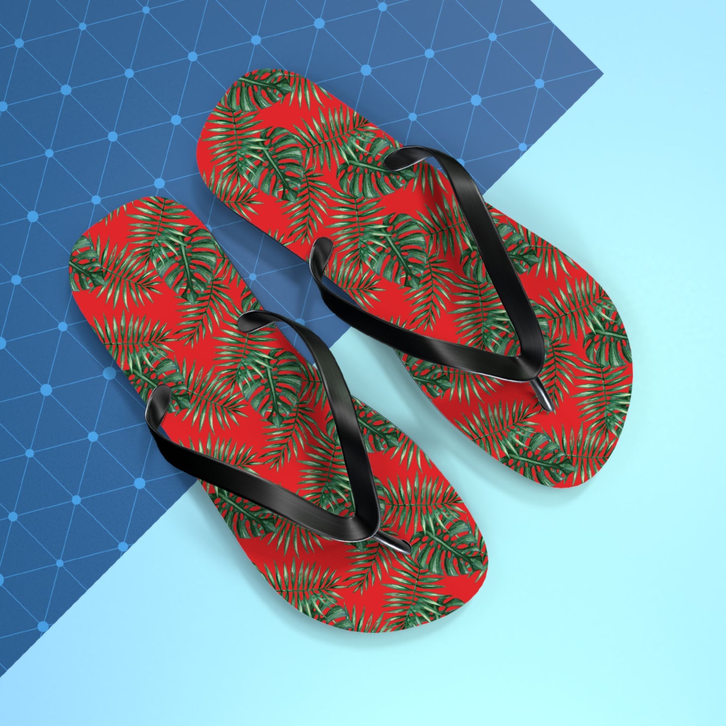 Red Tropical Bliss Flip Flops