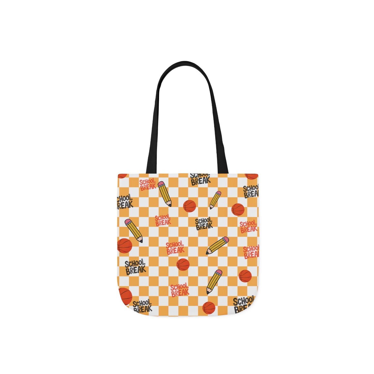 Personalized Orange Schoolyard Chic Composition Book Inspired Canvas Tote Bag with Colorful Straps, Cute School Bag, Eco-Friendly Tote, Back to School Shopping Bag, Teacher Gift Idea