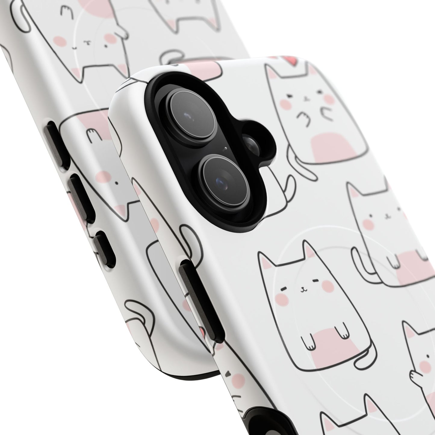 Cute Kawaii Cat Tough Magnetic iPhone Case, Cute Cat Lover Gift, Kawaii iPhone Cover, Tough iPhone Case, Unique Pet Themed Accessory,