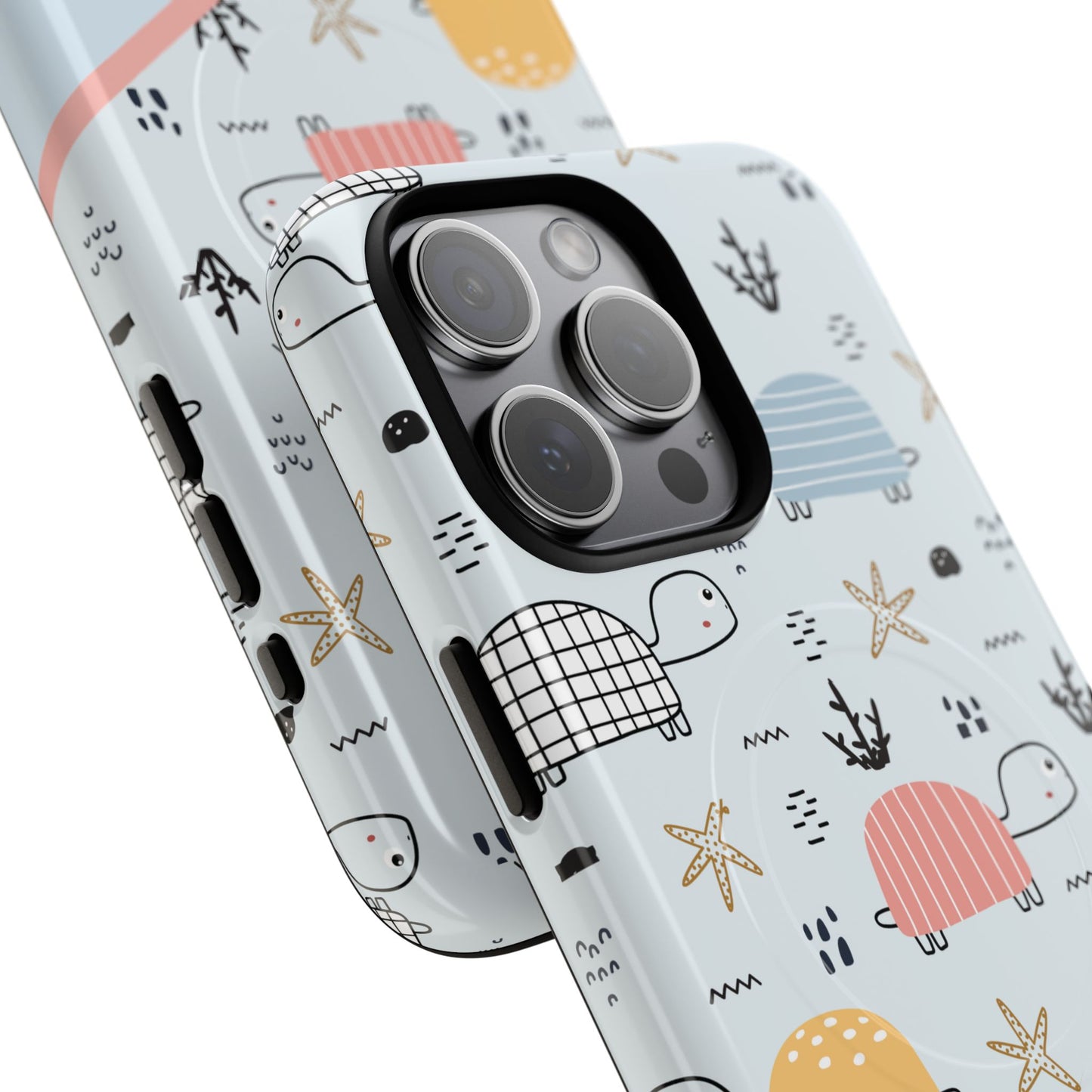 Personalized Cute Turtle Tough Magnetic MagSafe® Cell Cover, Ocean Theme Case, Sea Life Gift for Beach Lovers, iPhone® 13, 14, iPhone 15, iPhone 16, iPhone 17, Pro, Pro Max, Plus Cases.