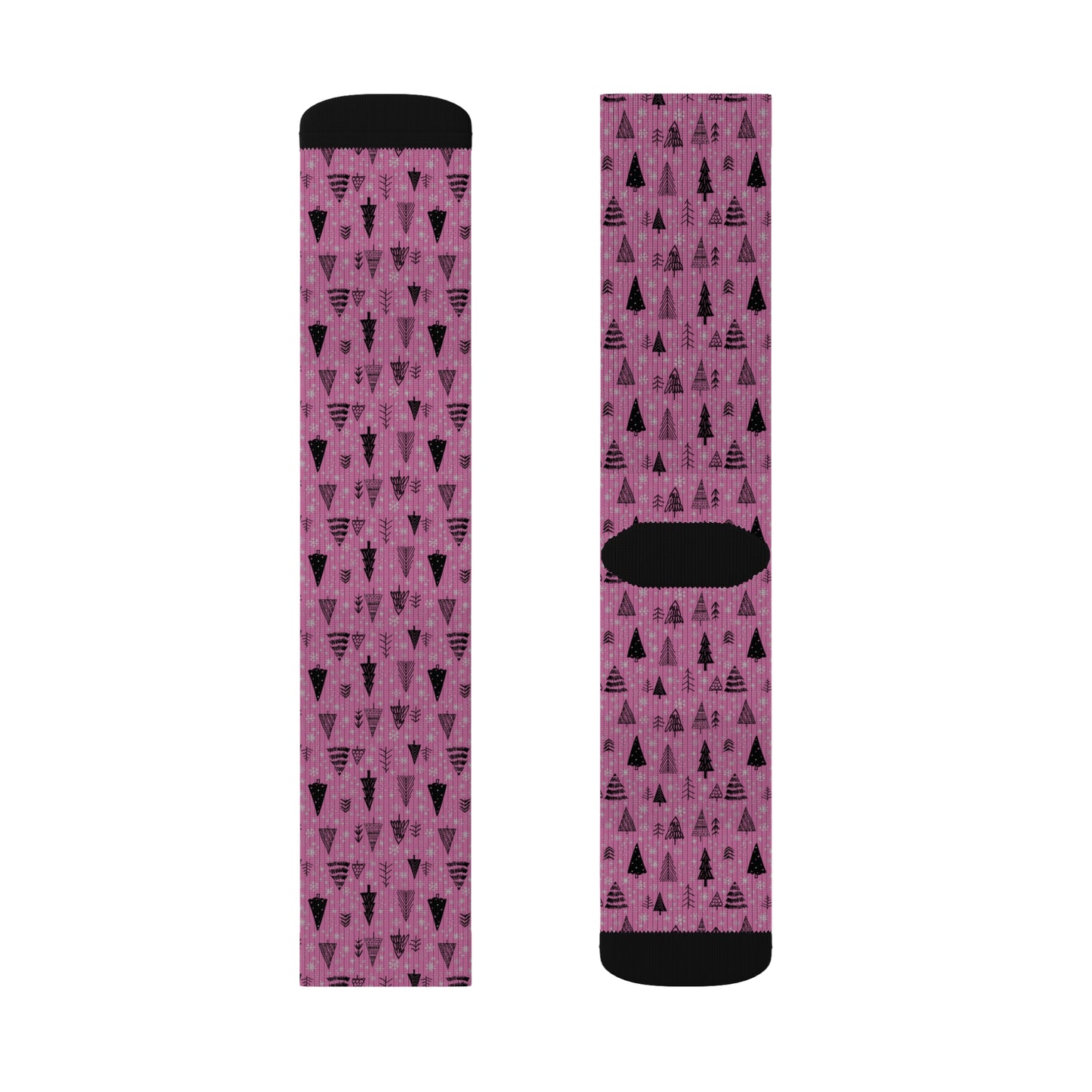 Winter Wonderland Pink Sublimation Socks - High-Quality Comfort with Stylish Sublimated Print