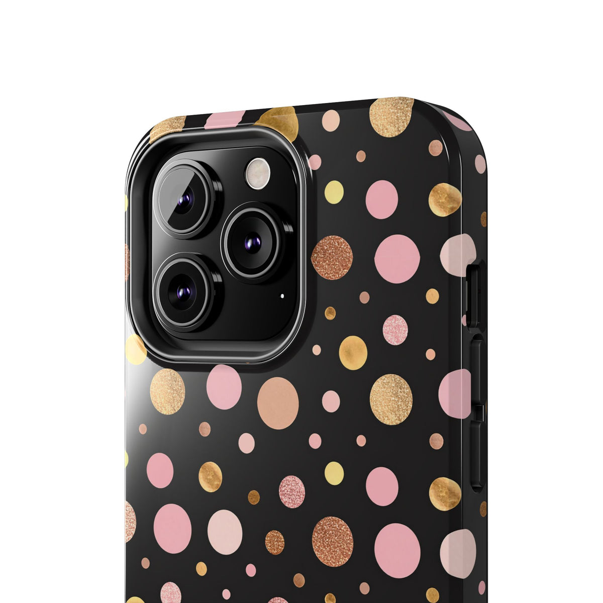 Personalized Gold & Pink Confetti Tough Phone Case — Glitter Dot Protective Phone Cover