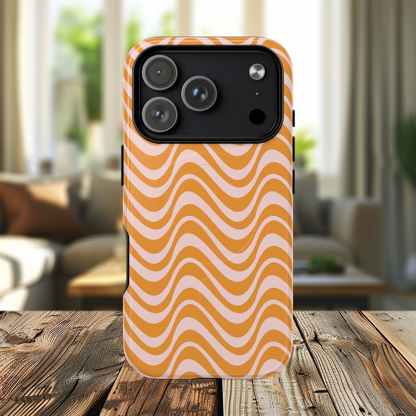 Stylish Tough Magnetic Case for Your iPhone - Trendy Wave Design, Durable Protector, Gift for Her, Cool Tech Accessory, Unique iPhone Cover, Magsafe iPhone Cover.