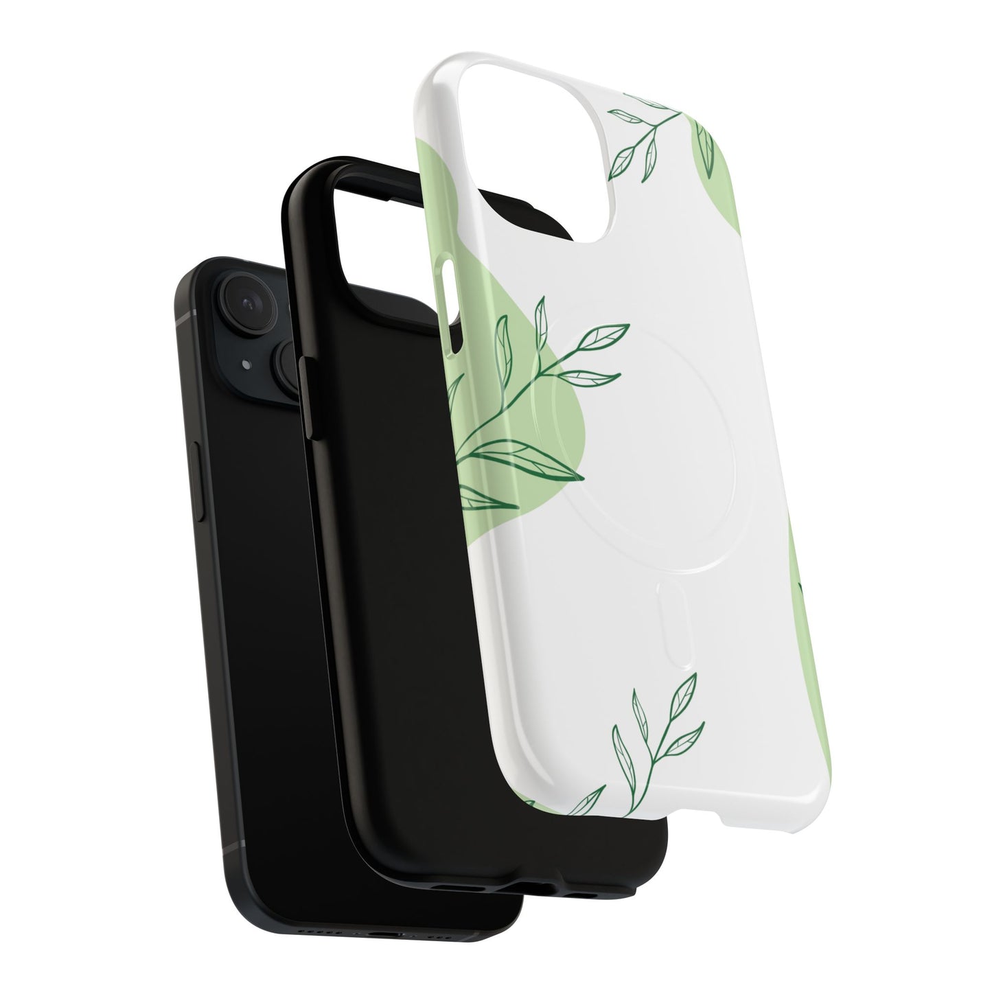Stylish Tough iPhone Magnetic Cases with Leaf Design, iPhone Protection Cases, Greenery iPhone Covers, Eco-Friendly iPhone Accessories, Gift for Her.