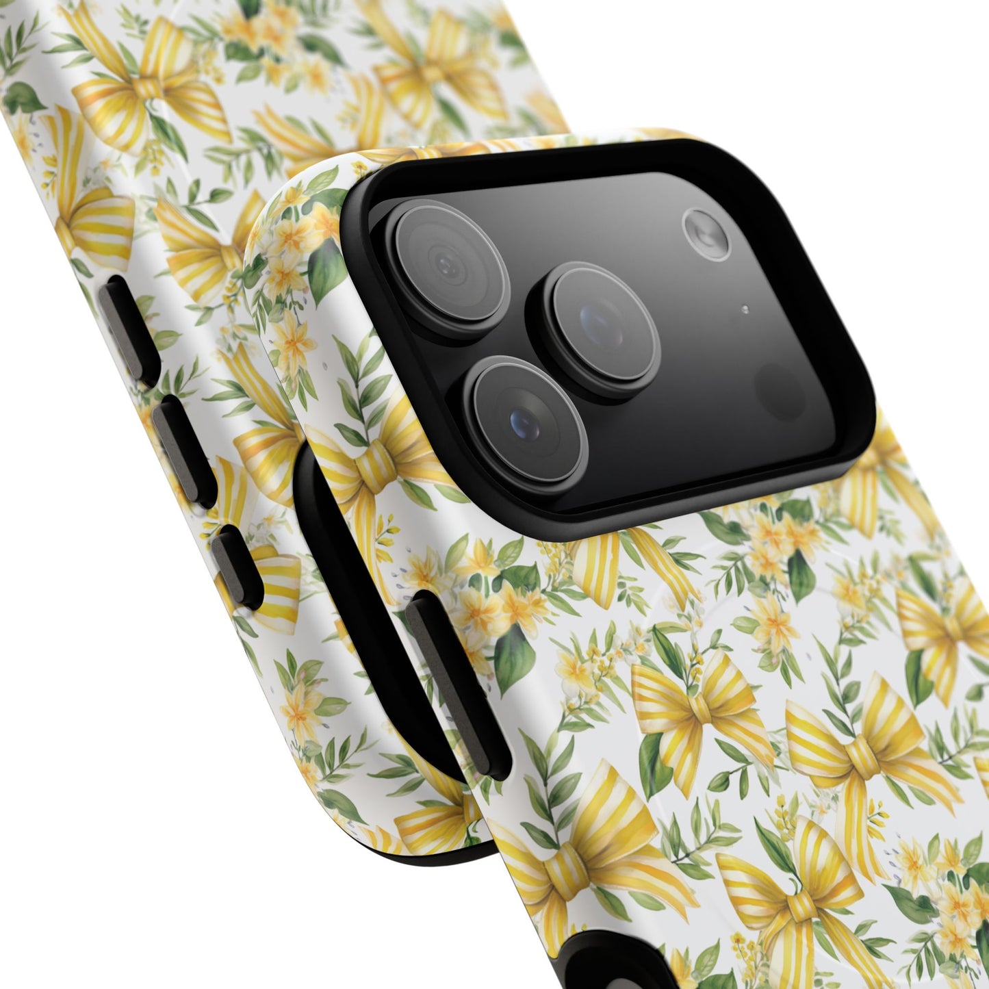 Sunshine Coquette Bows Tough Magnetic iPhone Case, Durable iPhone Cover, Girly Tech Accessory, Nature-Inspired Gift for Her, Spring Decor