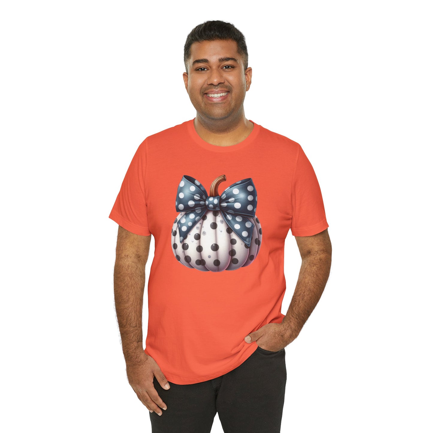 Polka Dot Pumpkin Charm Unisex Jersey Short Sleeve Tee