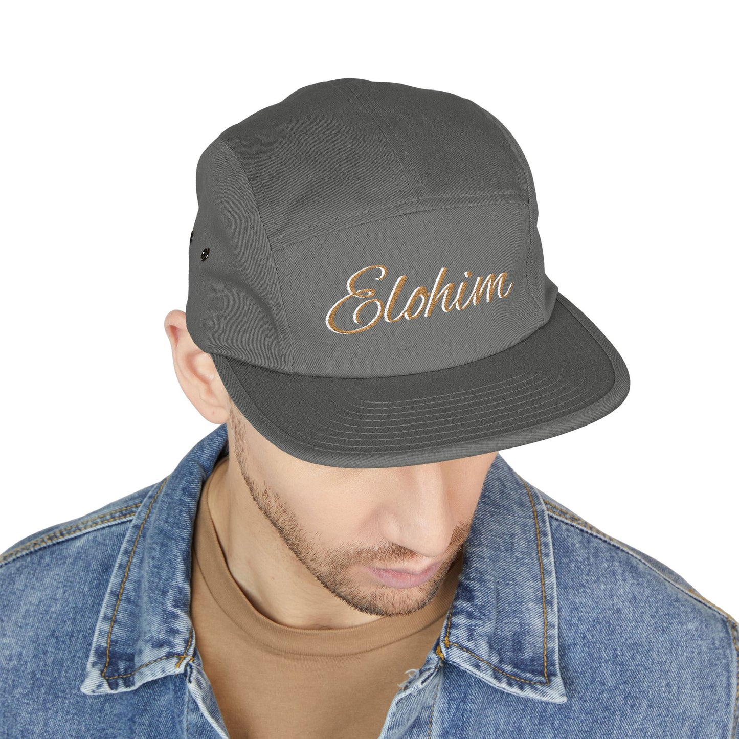 Embroidered 'ELOHIM, GENESIS 1:1'  5 Panel Cap, Trendy Hat, Outdoor Gear, Streetwear Accessory, Unique Gift, Fashion Statement