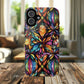 Luminous Whirl Tough Magnetic iPhone Cases, Vibrant Protection, Unique Floral Print, Durable Cover, Gift for Tech Lovers, iPhone Accessory, Stained Glass iPhone Design.