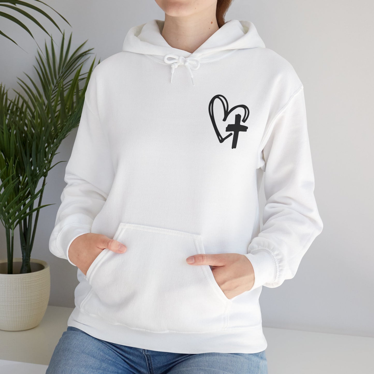 Faith and Floral Cross Unisex Gildan Hoodie Sweatshirt